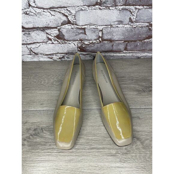 Enzo Angiolini Liberty Yellow Patent Leather Gray Flats Women’s Sz 9.5M US/40EU - Picture 4 of 16